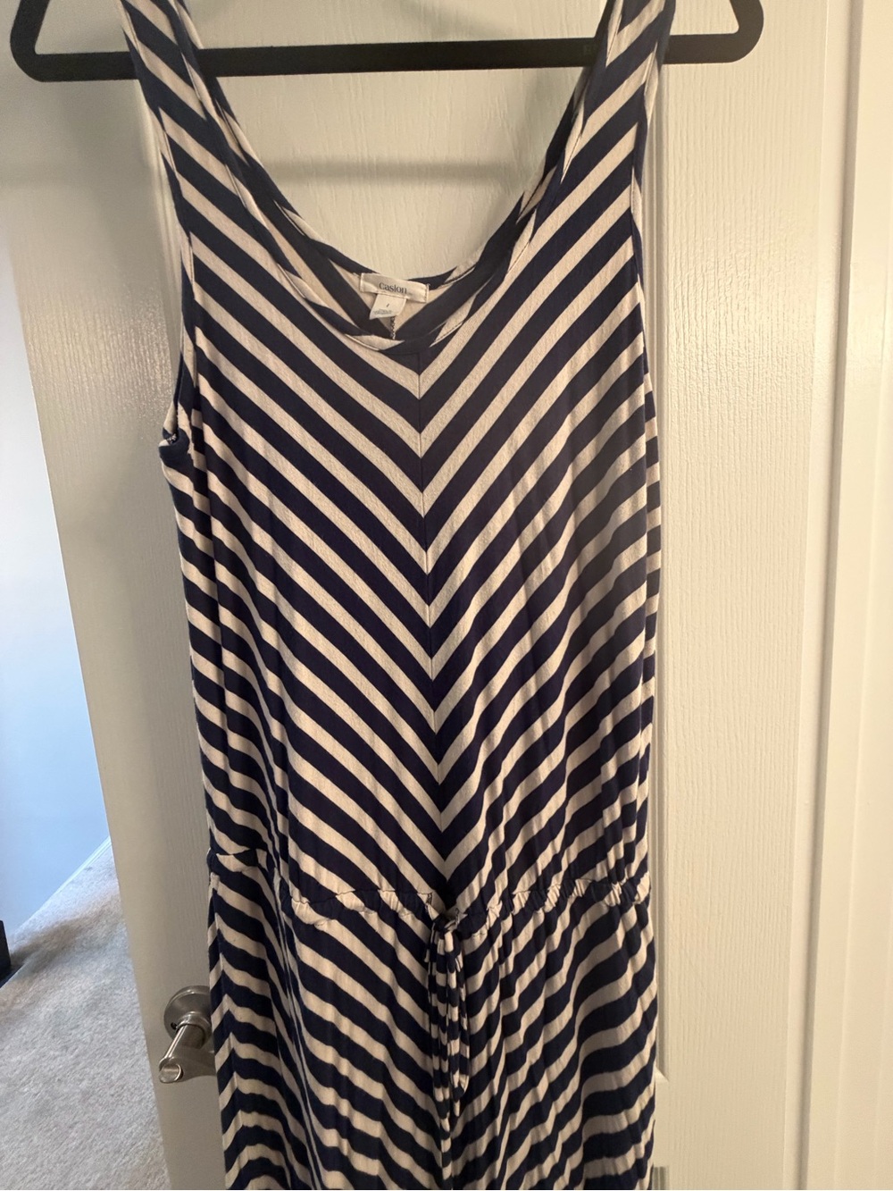 Caslon Navy and White Striped Maxi Dress
